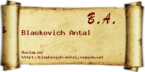 Blaskovich Antal névjegykártya
